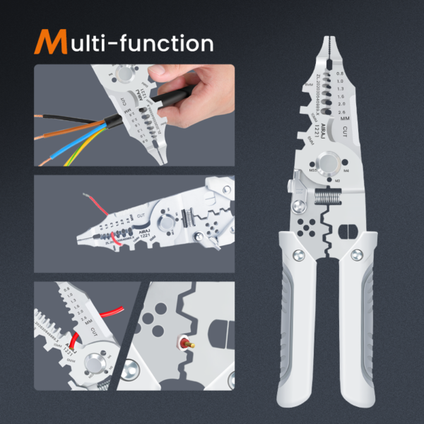 Multi-Function 10-in-1 Wire Stripper and Cutter – Professional Electrical Crimping Tool with Wire Cutting, Stripping & Screw Functions