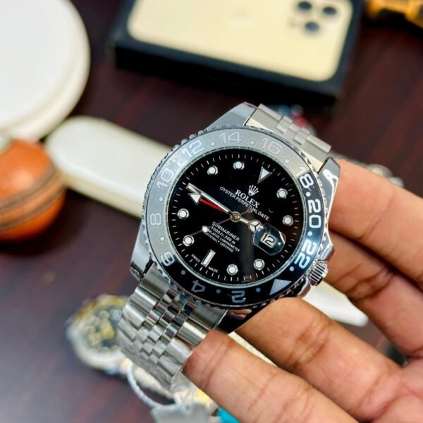 Rolex Style Luxury Watch – Premium Stainless Steel Quartz Wrist Watch with Date Display & Rotating Bezel