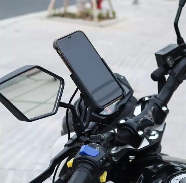 Motorcycle Mobile Holder with Charger – Aluminium Body Universal Bike Phone Mount